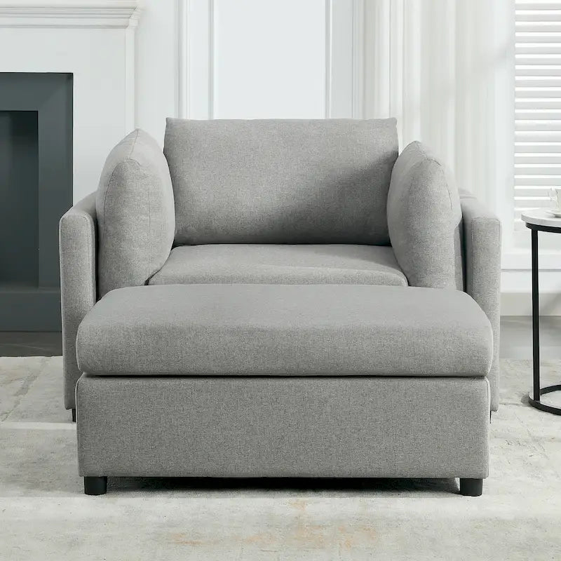 Moderner übergroßer Sessel mit Hocker