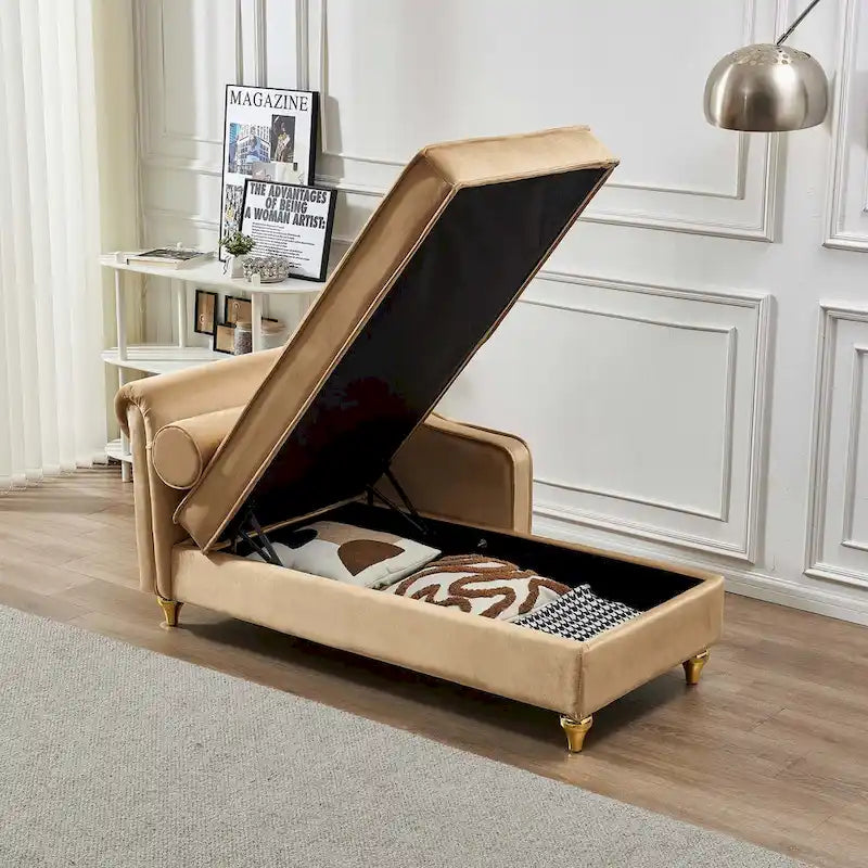 Modern Upholstery Chaise Lounge Chair with Storage