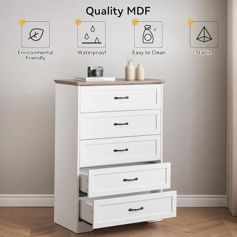Modern 6 Drawer Dresser Closet Storage Tower Organizer Unit for Bedroom