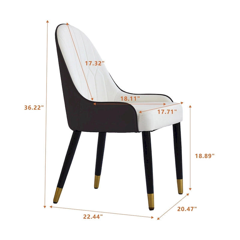 Modern gepolsterte Esszimmerstühle aus PU-Leder, 2er-Set