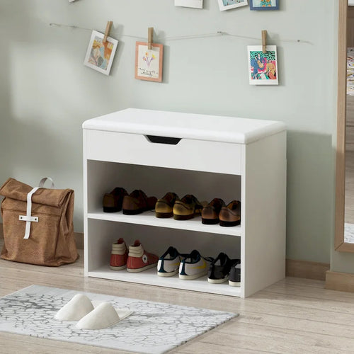 24W Schuhaufbewahrungsbank mit Schwammkissen, Sitzgelegenheit und Schuhschrank für das Wohnzimmer