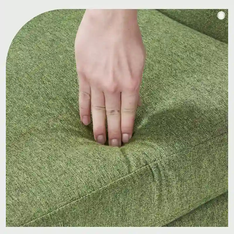 Poltrona d'accento in lino, comoda poltrona da soggiorno con braccioli, rivestimento trapuntato con bottoni, set di 2 poltrone moderne con braccioli