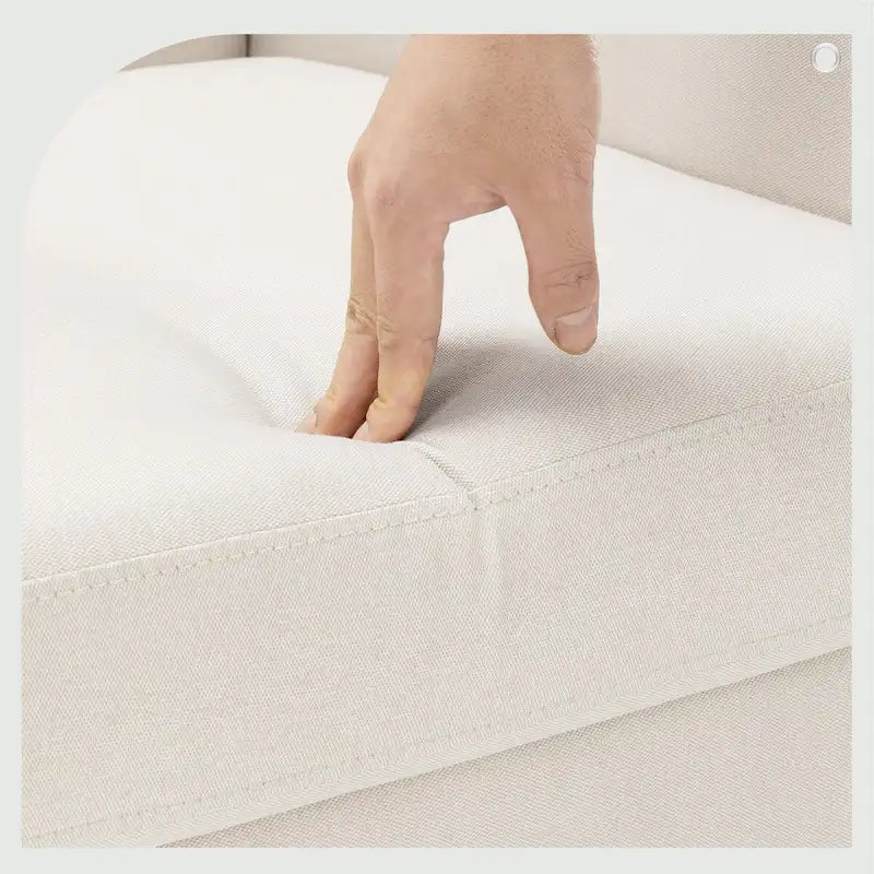 Poltrona d'accento in lino, comoda poltrona da soggiorno con braccioli, rivestimento trapuntato con bottoni, set di 2 poltrone moderne con braccioli