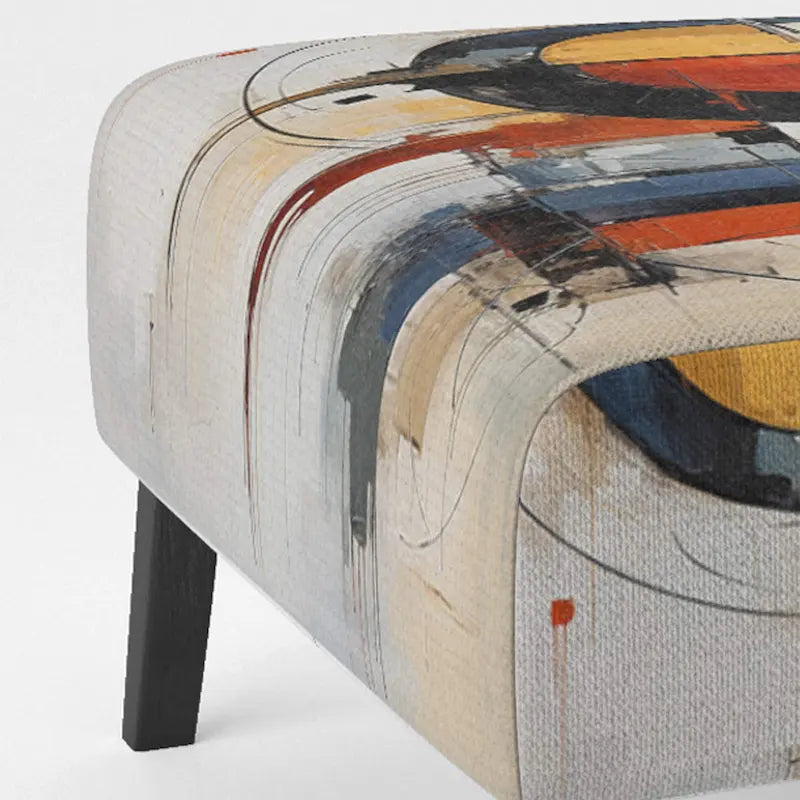 Poltrona d'accento imbottita Designart Colorful Mid Century Abstract Fusion I e poltrona con braccioli moderna di metà secolo