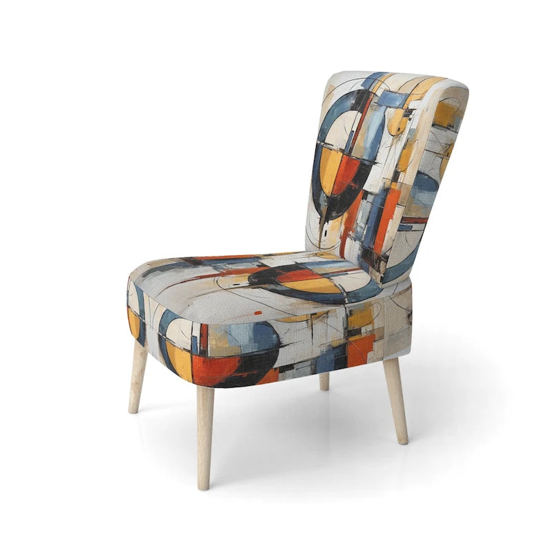 Poltrona d'accento imbottita Designart Colorful Mid Century Abstract Fusion I e poltrona con braccioli moderna di metà secolo