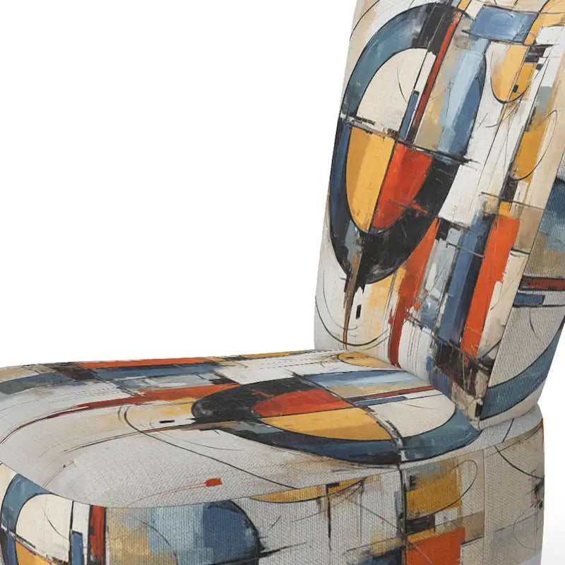 Poltrona d'accento imbottita Designart Colorful Mid Century Abstract Fusion I e poltrona con braccioli moderna di metà secolo